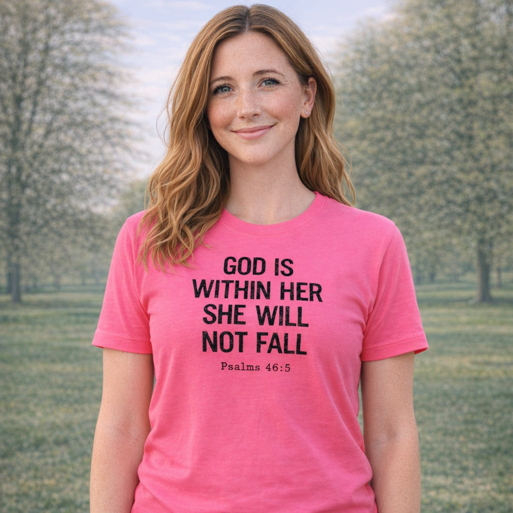 God Is Within Her She Will Not Fall-Hot Pink-3XL