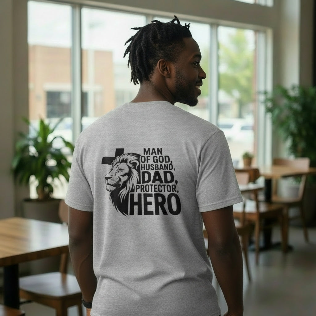 Man Of God, Protector, Hero-Heather-Large-Tall