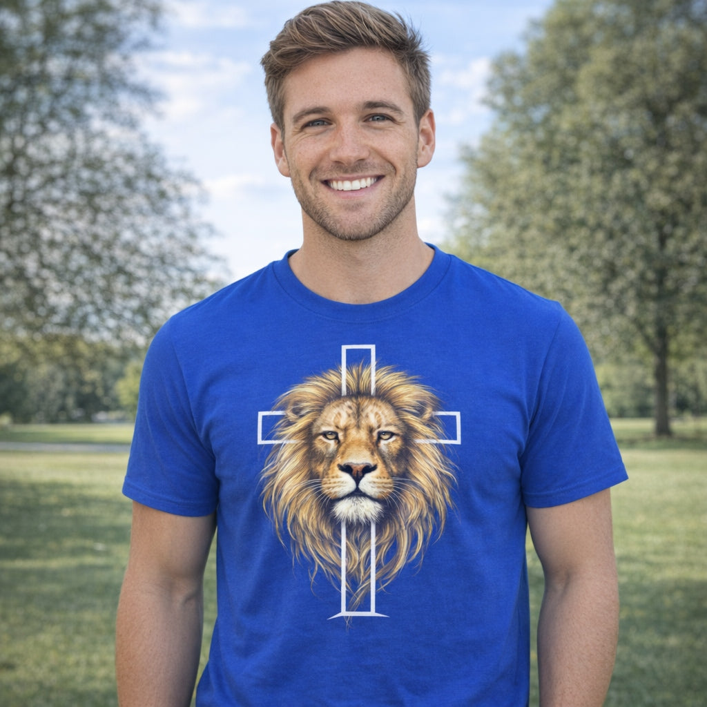 Lion And Cross-Royal-2XL