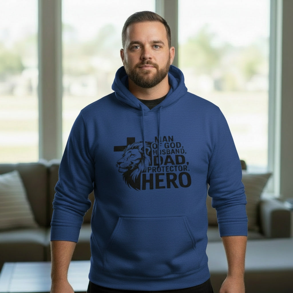 Man Of God Husband Dad Protector Hero-Royal-2XL