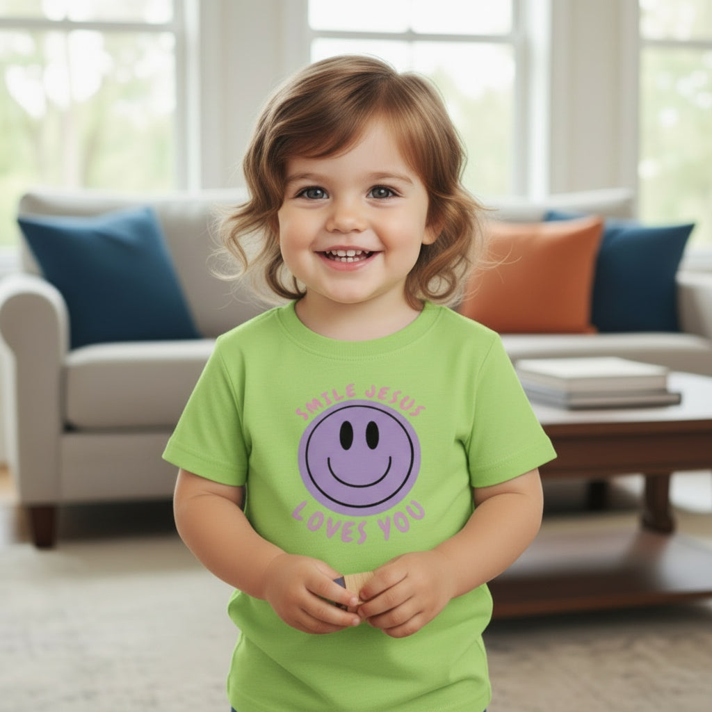 Smile Jesus Loves You-Lime-4T